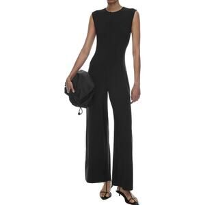 LuFeng Womens One Piece Jumpsuit Sleeveless Zipper Back Crew Neck Wide Large